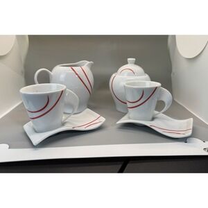 Atomic Orion MCM Espresso Set cups, saucers, sugar bowl,‎ and creamer